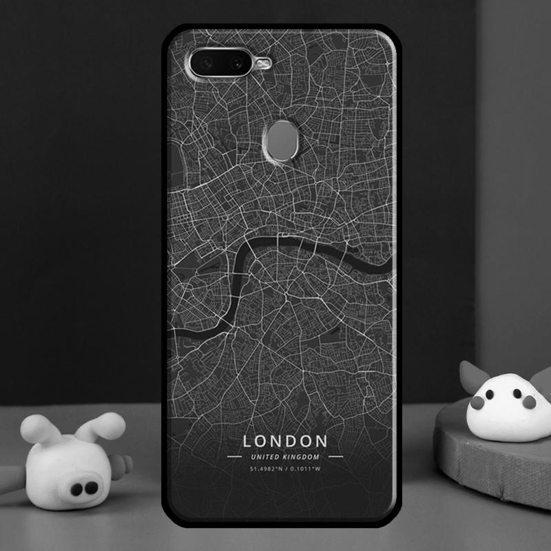 Чехол-карта страны с набросками города Ins Travel для Oppo A98 A78 A58 A15 A16 A17 A5 A9 A91 A52 A72 A76 A96 A74 A94 A54 S A57 A77
