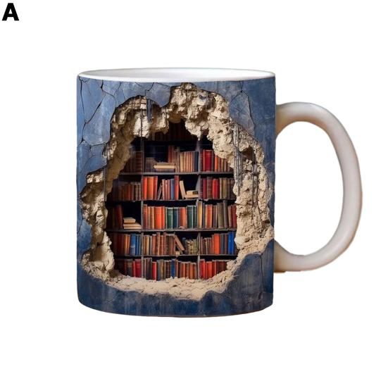 3D Книжная полка Кофейная кружка Креативная Многофункциональная Керамическая Кружка для воды с ручкой Дизайн пространства книжной полки Кофейная кружка Подарок на День Рождения Рождество для