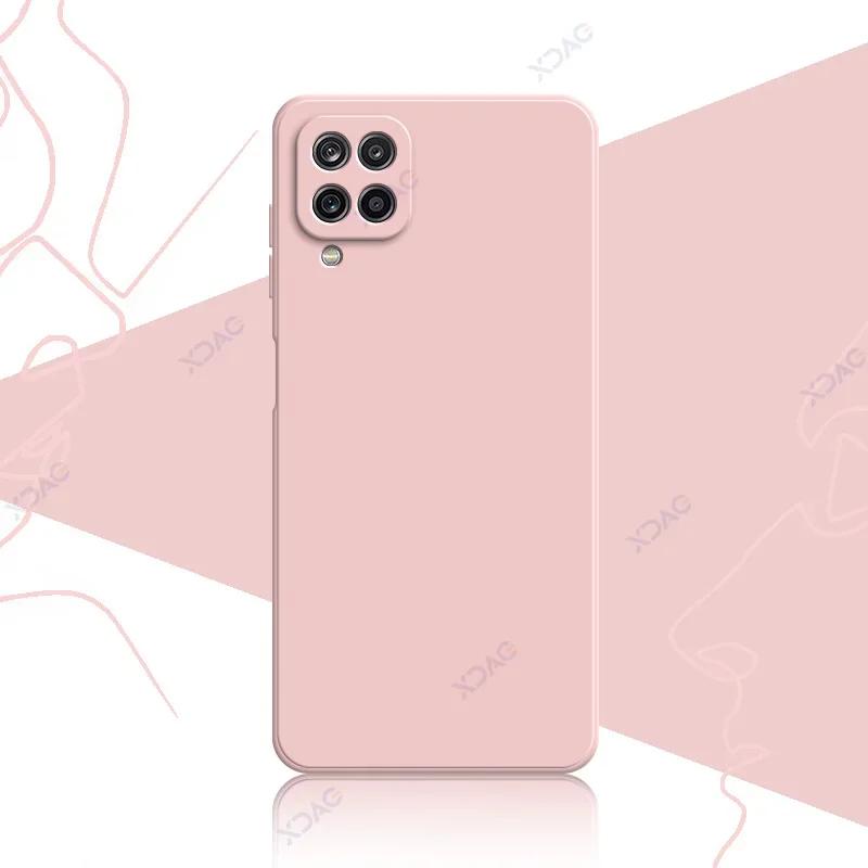 Модный чехол для телефона Samsung Galaxy A12 A22 4G 5G SamsungA12 SamsungA22 квадратный жидкий силиконовый мягкий задний чехол-щиток