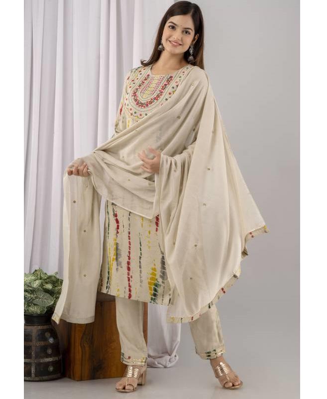 Party Wear Designer Kurta Pant Dupatta Set Indian Women Bollywood Top Tunic Salwar Suit Kurti