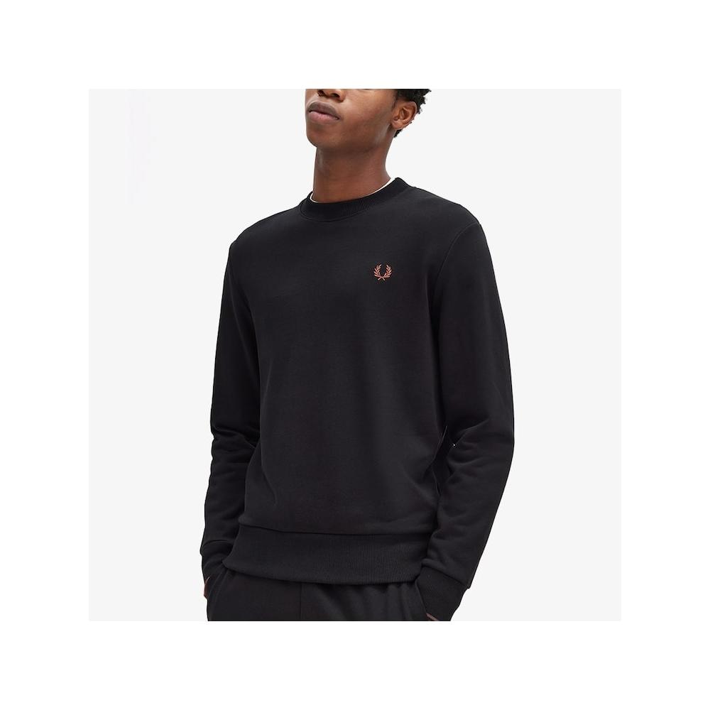 Fred Perry [базовый] Толстовка с круглым вырезом, черная Afpm2437535 X56 qzgAfpm2437535 X56