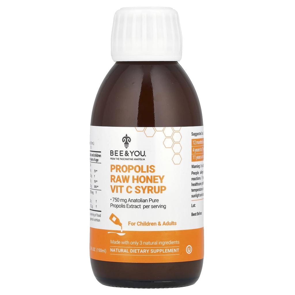 Bee & You, Propolis Raw Honey Vitamin C Syrup, 150Ml(5Fl Oz)