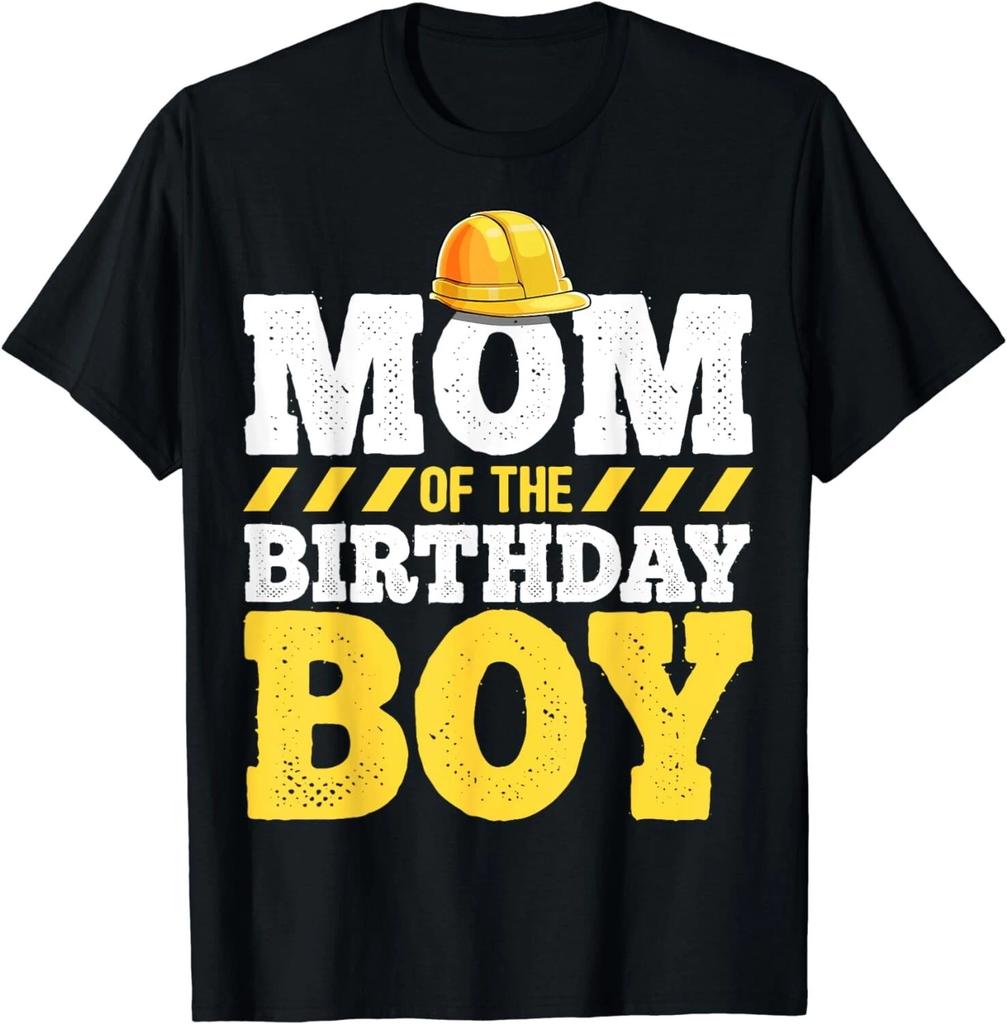 Mom of the Birthday Boy Construction Birthday Party Hat Gift Unisex T-Shirt