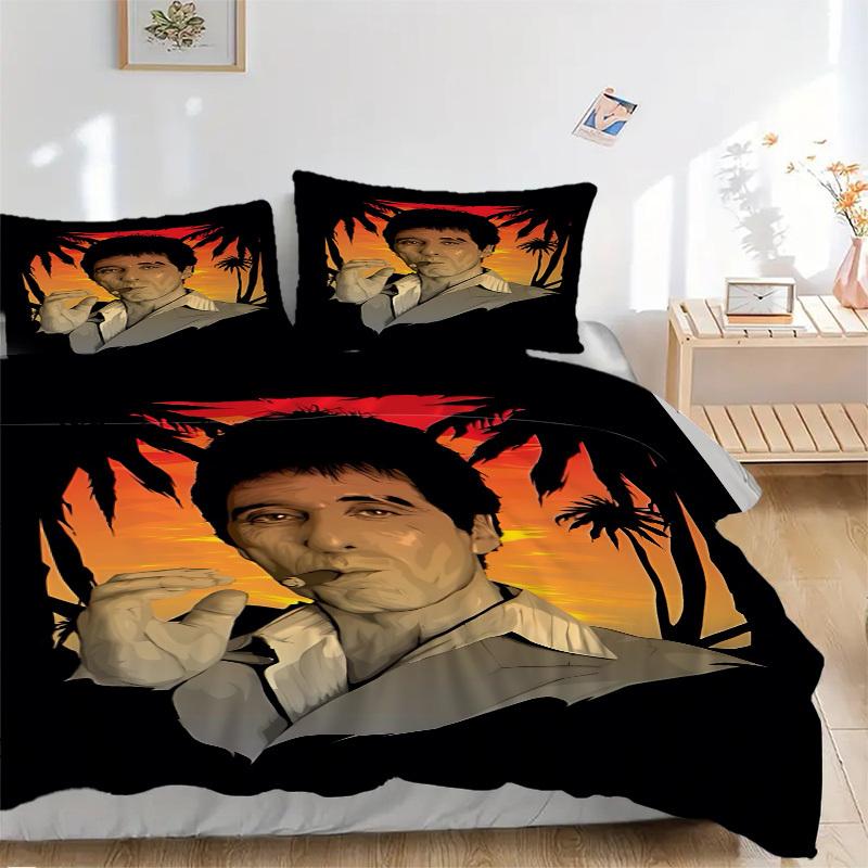 3pcs Scarface Comforter Set - Four Seasons Home High,Machine Washable Bedspread with Pillowcases (No Filling) yy250909075