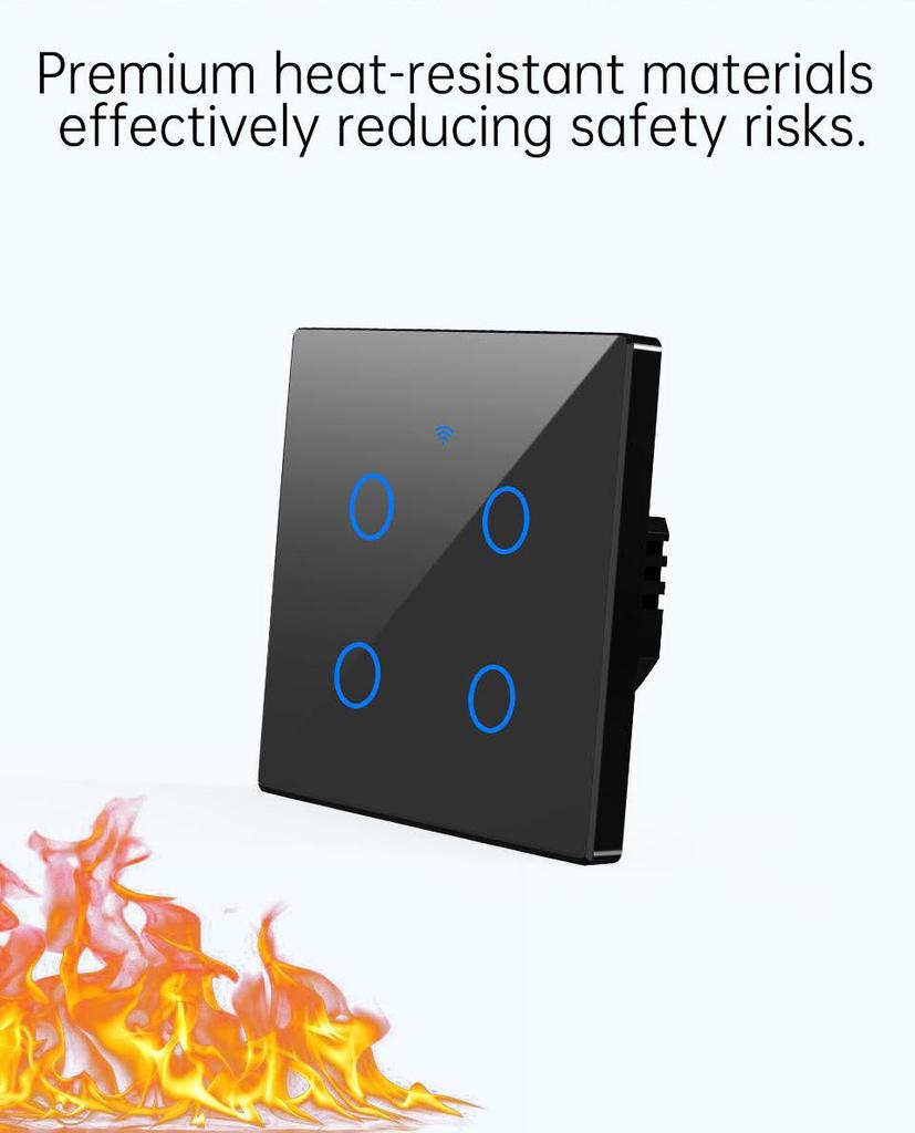 Умный стеклянный сенсорный выключатель Graffiti WiFi+RF433 - Панель управления домом, совместимая с голосовым управлением Alexa