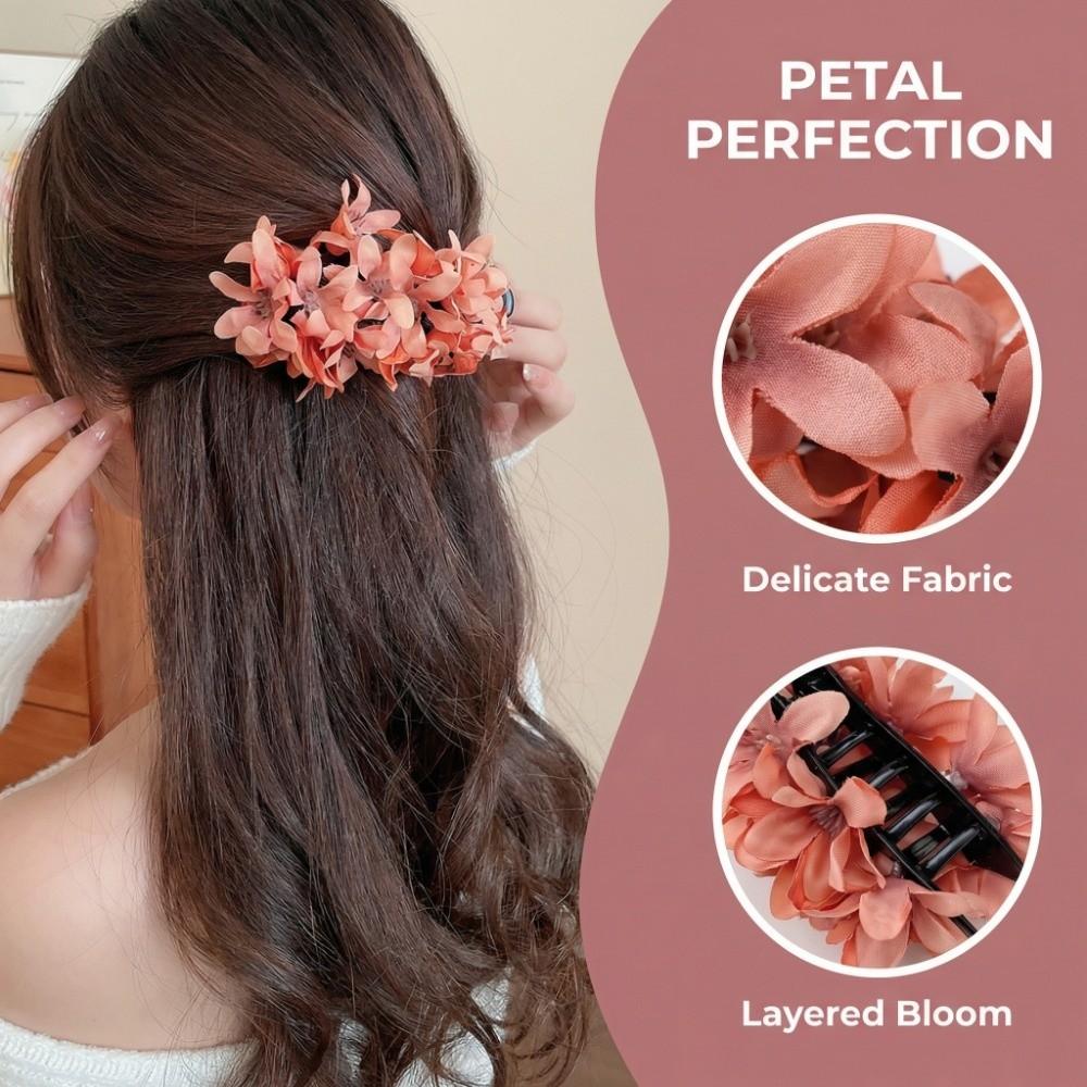 Colorful Hanfu Hair Clip Cloth Ponytail Holder Sweet Flower Hairpin Girls