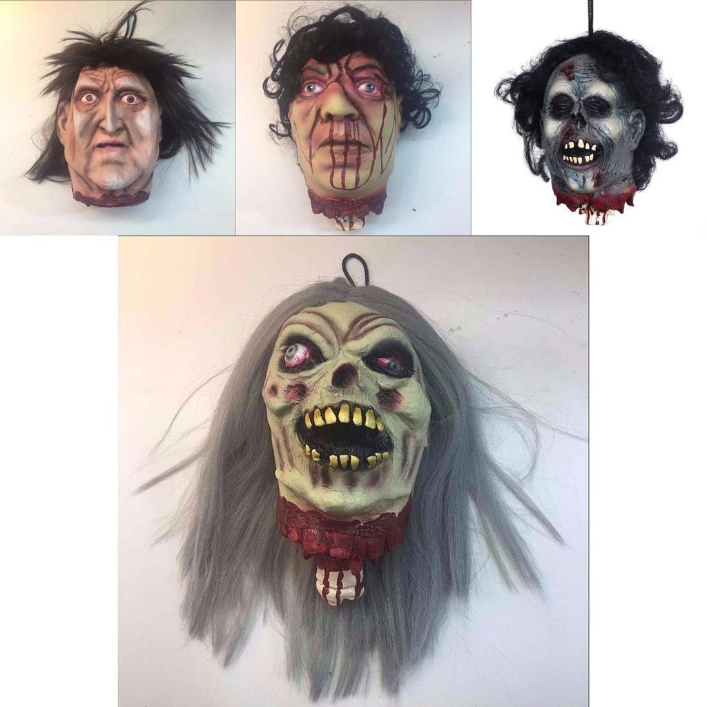 Halloween Party Decoration Props Bloody Prank Toy Realistic Hanging Severed Human Head