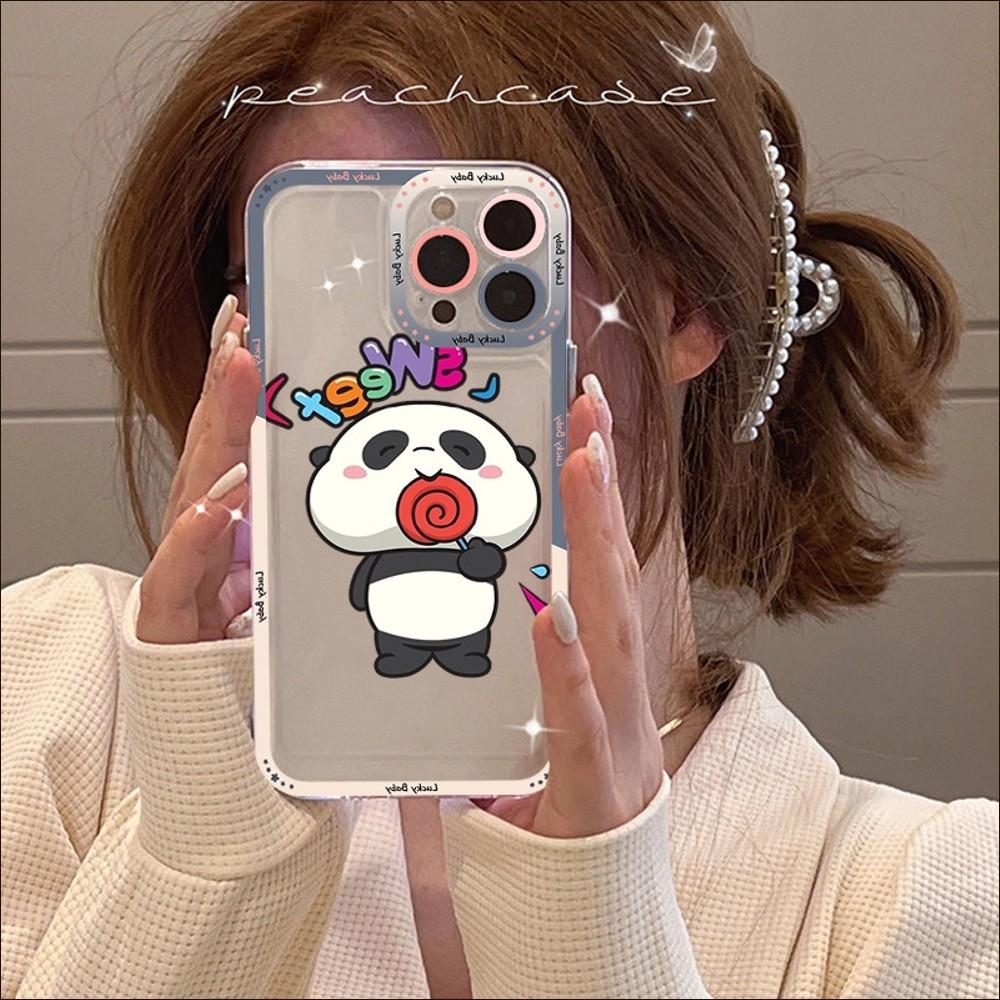 Чехол для телефона с милой пандой для IPhone 14, 13, 12, 11 Pro Max XS X XR SE 2020, 6, 7, 8 Plus, мини-защитный чехол