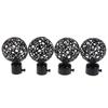 Iron Round Hollow Out Curtain Rods Ends Caps Curtain Accessories Roman Rod Head Curtain Rods Head