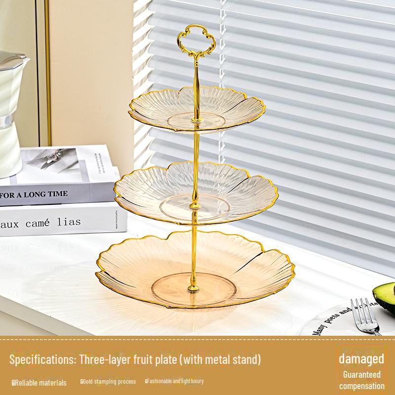 Multilayer Fruit Plate for Living Room, Coffee Table, Front Desk, Beauty Salon. Perfect for Snacks, Desserts, and Fruit. Great As an Ornament.