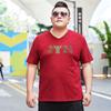 Популярная футболка большого размера с короткими рукавами Fat Man's, летняя одежда Fat Man's Plus, футболка больших размеров с v-образным вырезом, топ XXXXXL