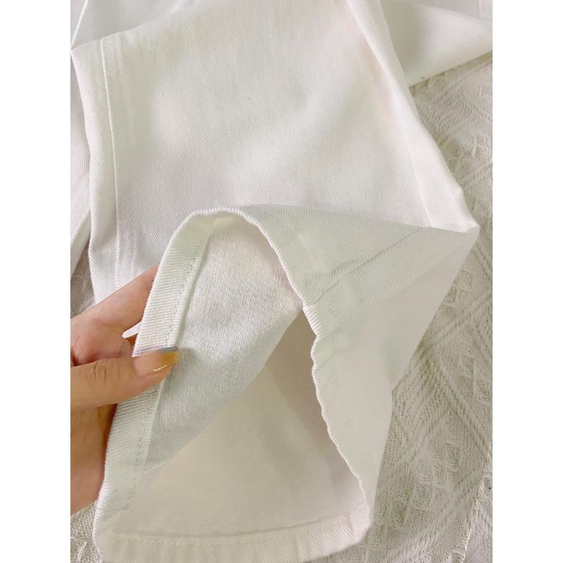 Популярные повседневные длинные брюки, женские в этом году белые джинсы, женские летние новые прямые брюки, тонкие широкие брюки