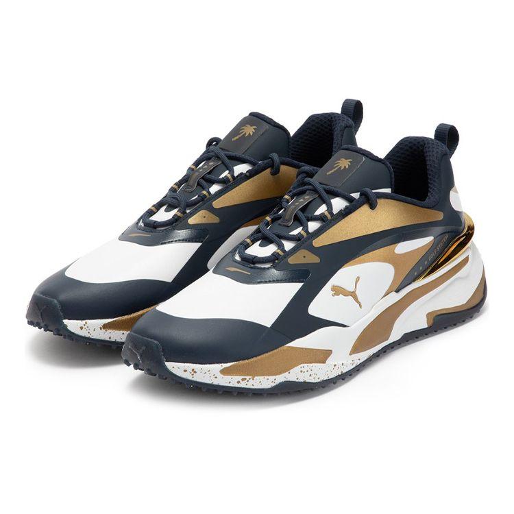Puma X Ptc Gs-Fast Низкие Гольф Кроссовки Мужские Кроссовки Золотой Белый 376501-01