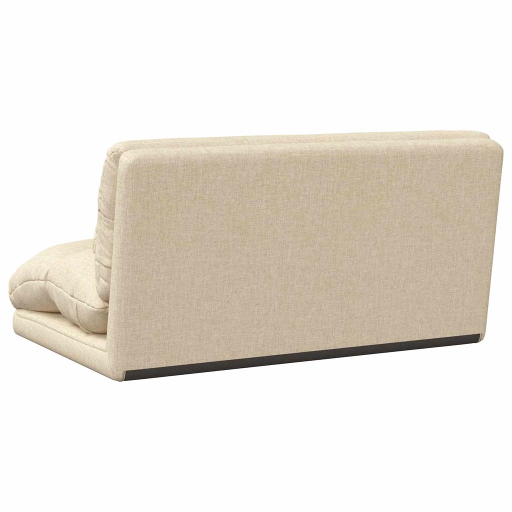 Adjustable Floor Footrest Cream Fabric