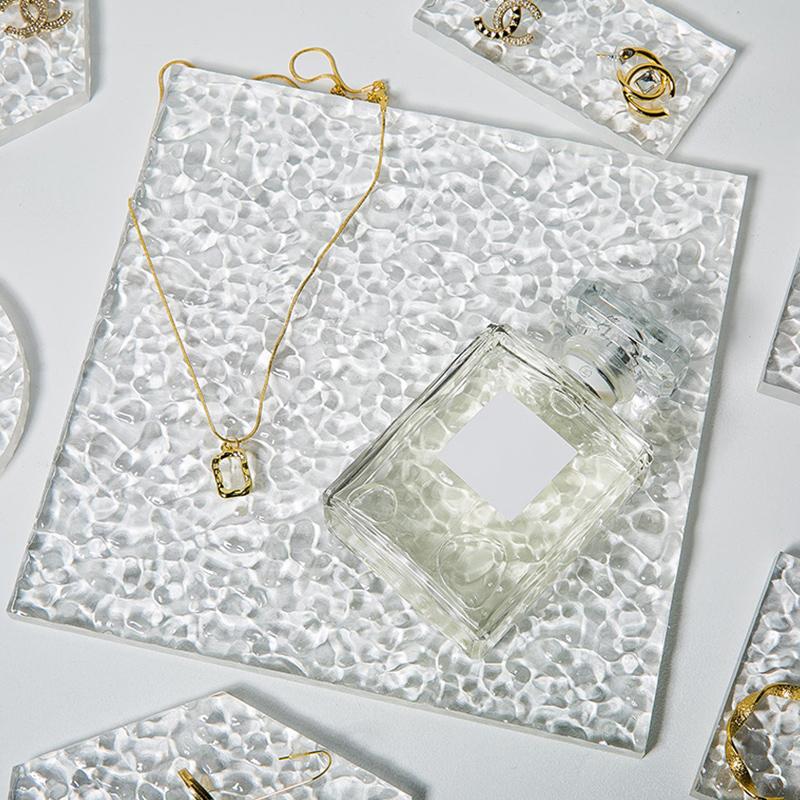 Акриловые декоративные подносы Поднос для хранения ювелирных изделий, серег, духов Настольный держатель Поднос для десертов, тортов, печенья Поднос для демонстрации кофейных кружек