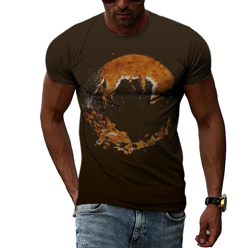 Fashion Personality Fox Graphic T Shirts Summer Men Casual Animal Pattern Printing T-shirt Hip Hop Harajuku Style T-shirt Top