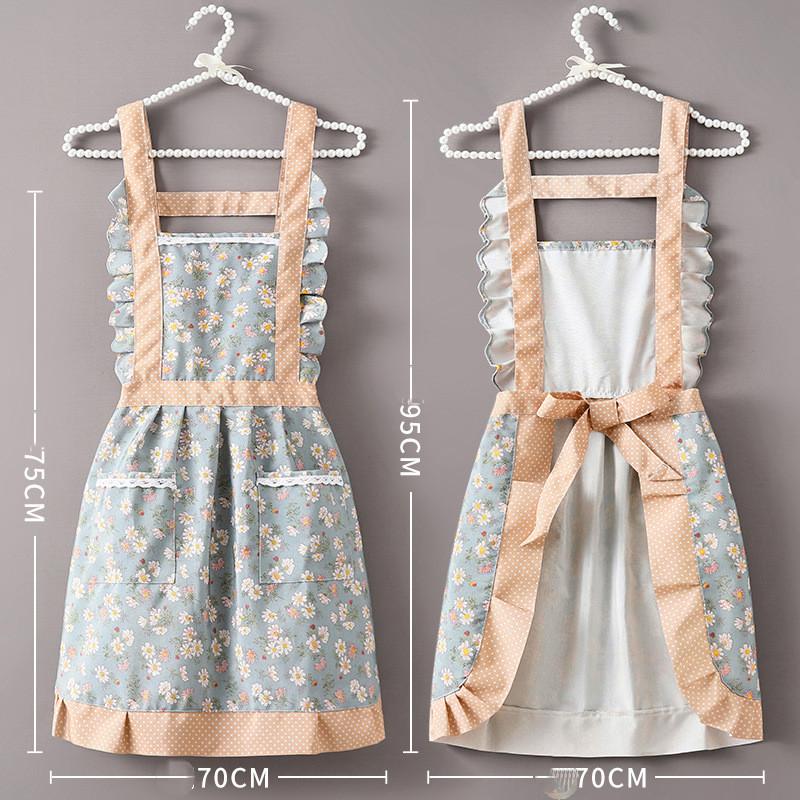 Новый фартук из кружевного полотна, стиль принцессы, дышащая талия, фартук для приготовления пищи, обеденная и рабочая одежда, кухонный фартук