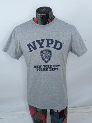 Мужская футболка NYPD Medium Серо-синяя Департамент полиции Нью-Йорка С коротким рукавом Унисекс