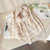 Milky Color New Literary Japanese Large Scarf Autumn and Winter Women's Retro Tassel Plaid Scarf Student Shawl Dual Use