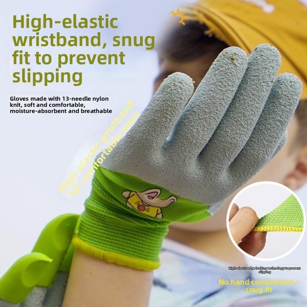 Non-Slip Kids Garden Gloves Cartoon Breathable Children Safety Gloves Comfortable Animal Pattern Work Gloves Garden Supplies