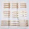 10Pcs Women Hairpins Non-fading Gloss Geometric Duck-bill Clips Anti-slip Non-falling Hollow Out Metal Openwork for Daily Wear