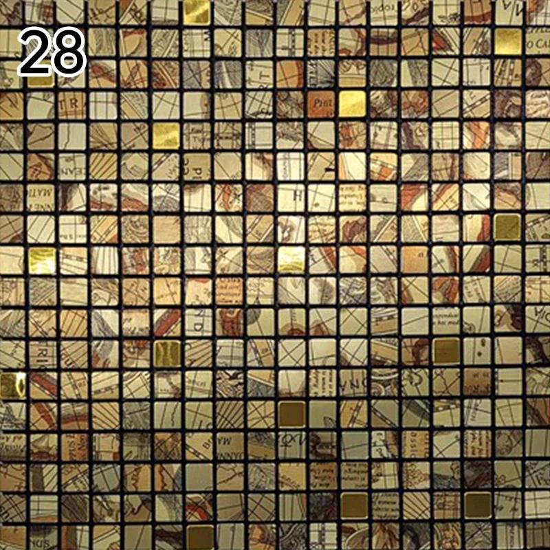 30X30 см Самоклеящаяся Мозаичная Наклейка на Стену Водонепроницаемые Обои для Кухни и Ванной Комнаты Наклейки на Стену Маленькая Решетка Кристальная Наклейка Плитка
