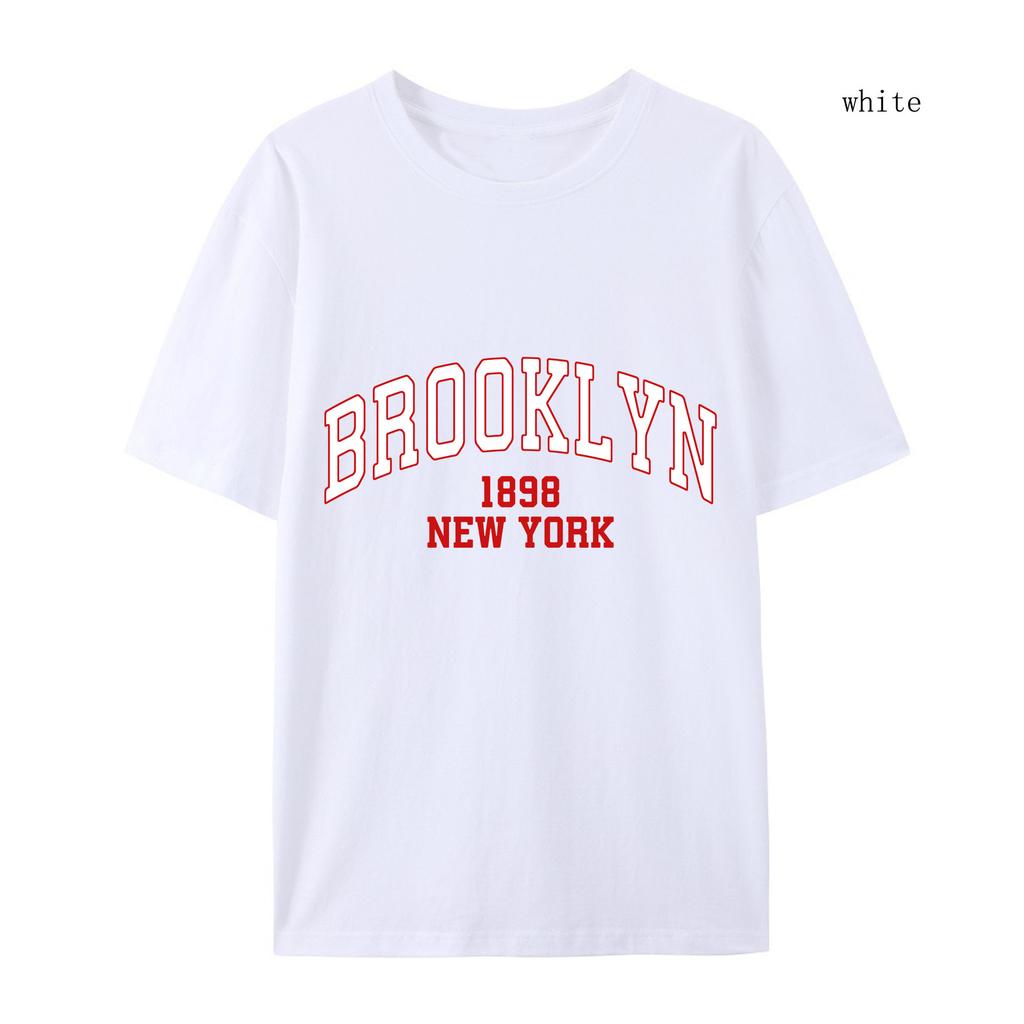 Women's Cotton T-shirt  Boston Brooklyn Letter Print T-shirt Women Fashion New York T-shirt Female Women T-shirt Brooklyn Clothes