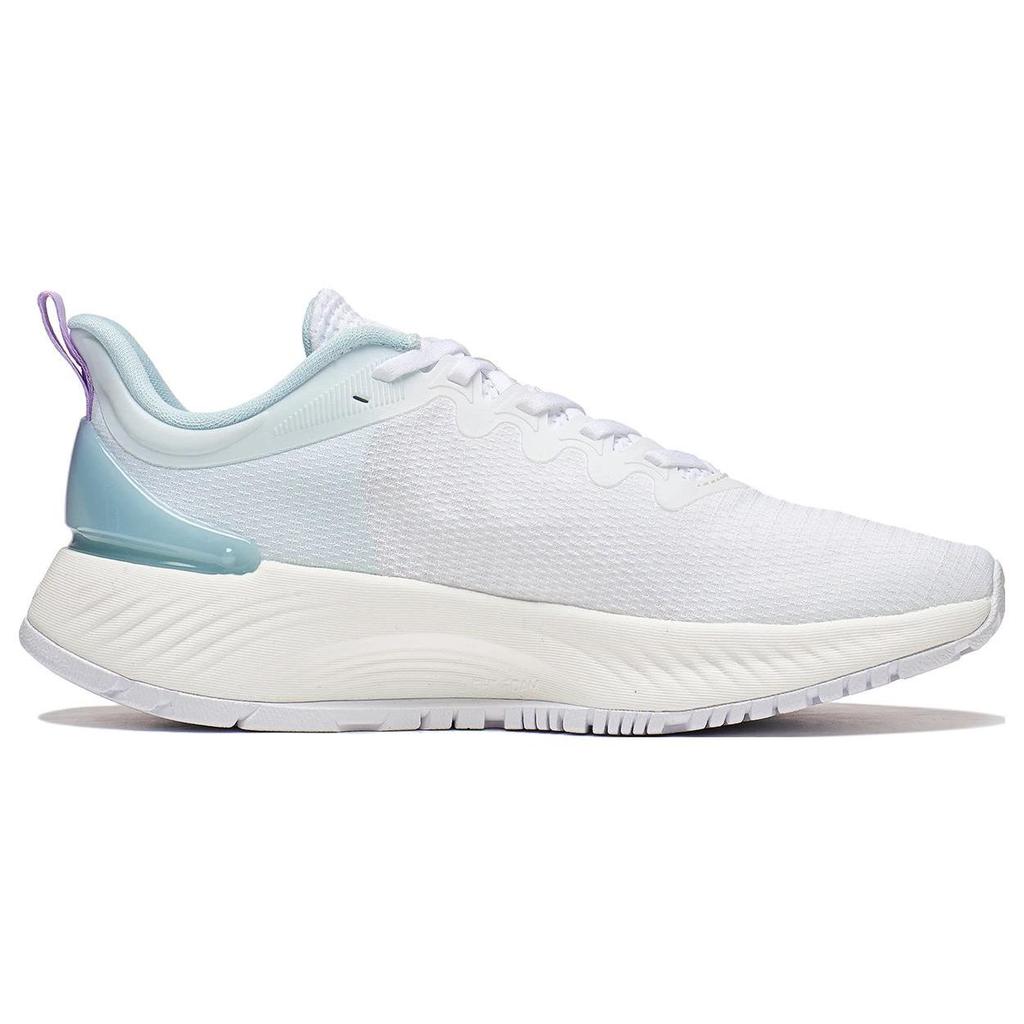Li Ning Element Comfortable Casual Non-Slip Wear-Resistant Breathable Low-Top Running Shoes Women Sneaker White Blue ARHT006-11
