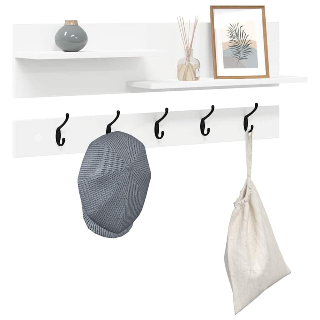 Wall mounted nightstand white 90 x 15 x 36 cm engineered wood