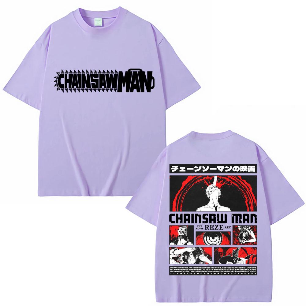 90s Japanese Anime Chainsaw Unisex Graphic T Shirt Unisex Women Fashion Vintage Cartoon Tshirt Oversized Cotton Casual Summer Tshirts