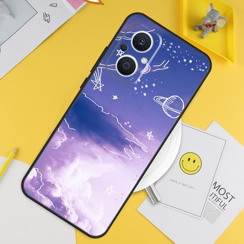 Фиолетовый эстетичный Чехол для OPPO Reno 14F 13F 12F 11F 13 12 11 10 14 Pro 7 8 Lite 8T OPPO Find X5 X6 X8 X9 Pro