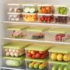 DYS Refrigerator Storage Box, with Lid, Clear Stackable Food Container, Microwave Safe Odor Resistant Freshness Keeper, for Fridge Organization