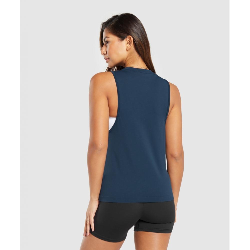 Gymshark Повседневный бесшовный танк ВМС B8a4r Ub9p