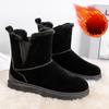 Новые женские бархатные зимние ботинки большого размера, простые повседневные короткие ботинки-трубы, утепленные ботинки с хлопковой подкладкой, большие размеры