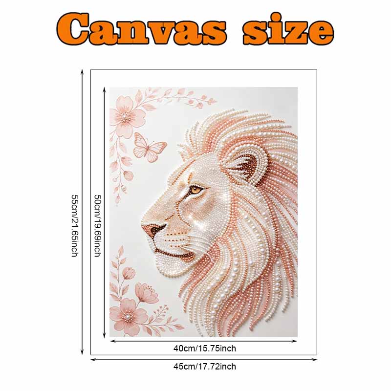 Pearl Art Painting Home Wall Decor Lion Pearl Gemstone Painting Picture Crafts Adult/Beginner Gift Creative Home Decor Unframed Wall Art Ornament