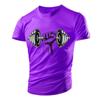New Summer Gym Dumbbell Casual Tough Guy Muscle Men's T-Shirt 3D Printing Breathable Lightweight Sports Quick Dry Short Sleeves