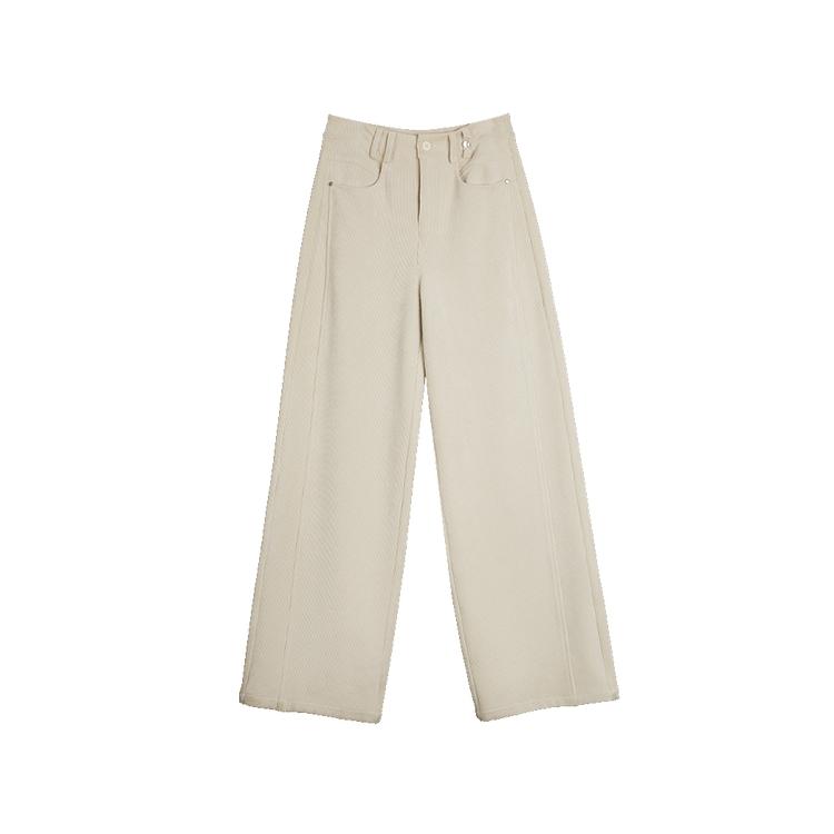 ELLE Женские брюки широкие однотонные простые повседневные брюки женские Off-White EK40339 в французском стиле, высокого качества