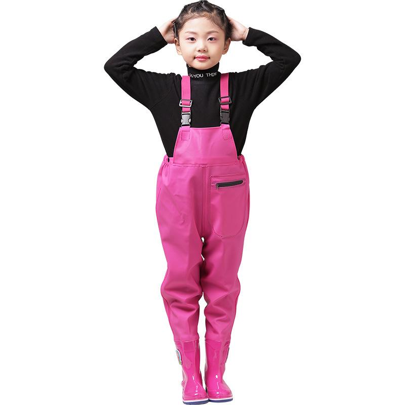 Детские бюстгальтеры для активного отдыха и рыбалки с ботинками, непромокаемые штаны из ПВХ для мальчиков и девочек, водонепроницаемые сапоги