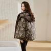 Women Stylish Winter Short Padded Coat Thickened Warm Jacket with Printed Design Petite Size
