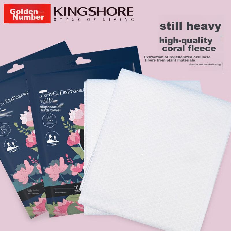 KING SHORE Disposable Bath Towels, Individually Wrapped, Portable for Business Trips And Hotels, Extra Large And Thick, 4 Packs, 70*120cm, 75g