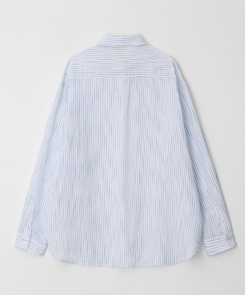 BILLIANT Hyper Stripe Overshirt_White Sky Blue