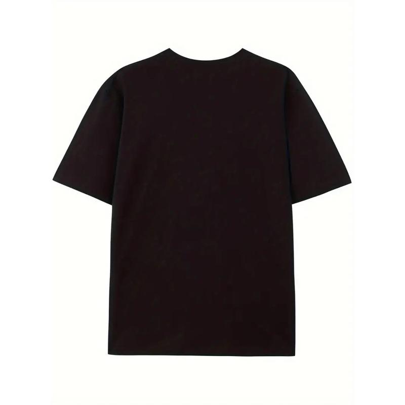 Европейские размеры Российская пивная цитата Графическая футболка Мужская Черная с коротким рукавом Повседневная Ежедневная Уличная одежда Топ Высококачественная печать, Свободный крой, Круглый вырез