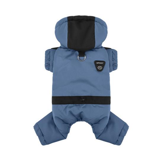 Зимнее пальто для собаки с капюшоном, застежка на пуговицах, куртка для щенка, теплая, ветрозащитная, толстовка с капюшоном для собак