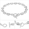 Gin no Silver 925 Puff Marina Chain Bracelet with Mantle and Simple Anchor Marine and Toggle Clasp [Shinjuku Kura] T-Bar, 18cm, Design, Design,