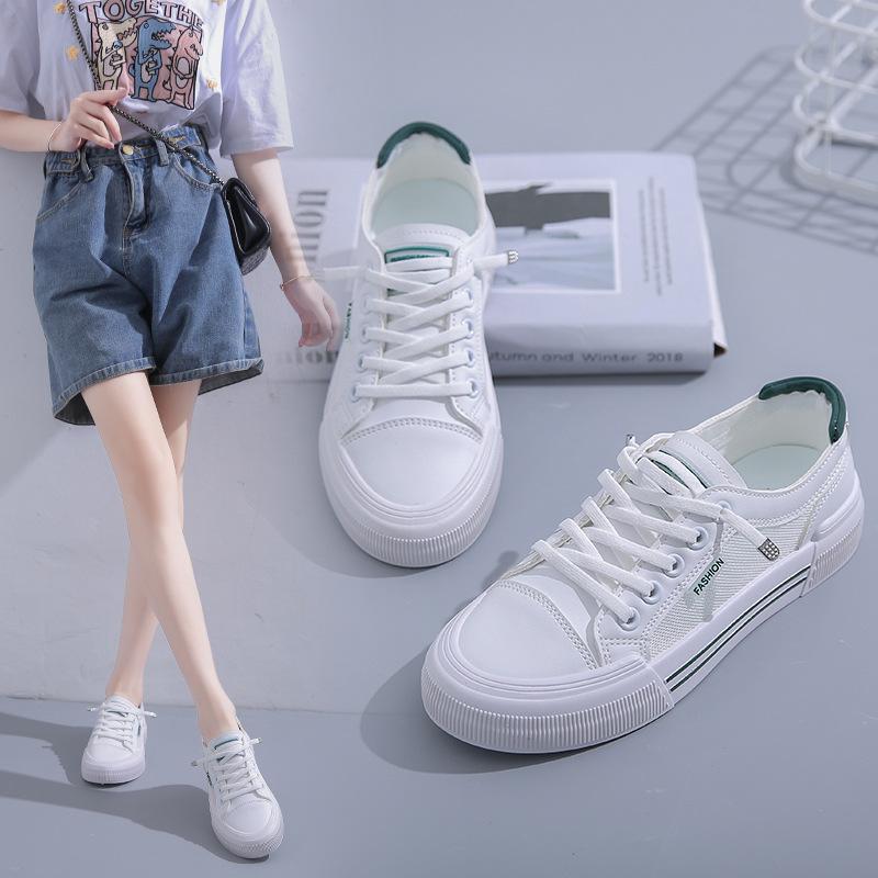 Модные белые туфли Женская повседневная обувь Кроссовки на шнуровке из сетки Плоская обувь Женская спортивная обувь для бега Кроссовки для ходьбы Zapatillas De Deporte