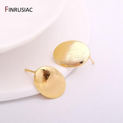 Серьги-гвоздики из латуни с покрытием 14K, 16,5 мм * 12,5 мм, с открытым кольцом 4 мм, для изготовления сережек своими руками, фурнитура для сережек, оптовая продажа