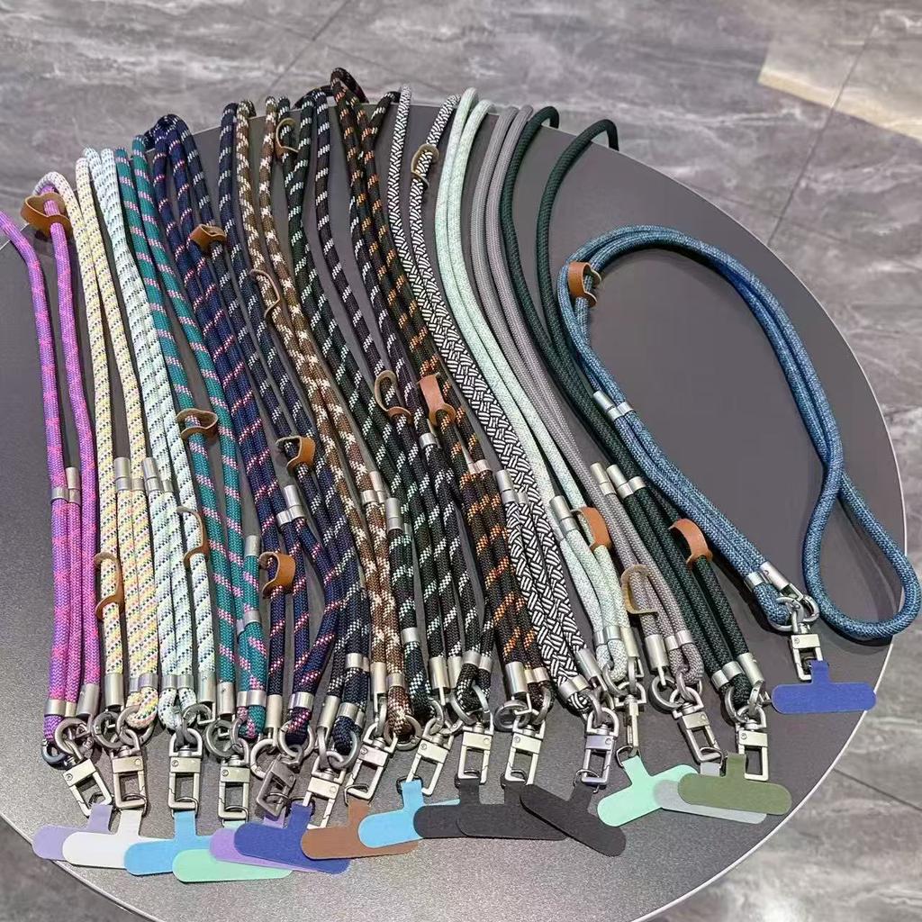 Unisex Nylon Crossbody Three-in-One Long Phone Lanyard Detachable Wrist Strap Metal Buckle Splice Design-Ultimate Anti-Loss