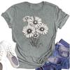 Women's Casual Round Neck Floral Print Short Sleeve T-Shirt Top