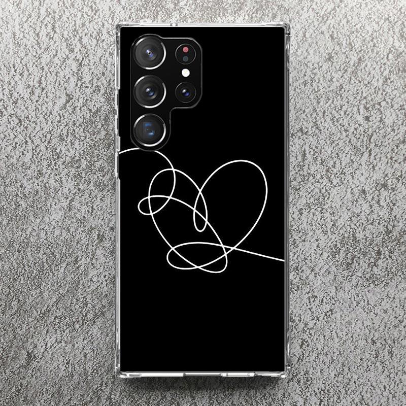 Люби Себя Цветочное Сердце Линия Kpop Чехол Для Телефона Для Samsung Galaxy S25 S24 S23 Ultra S22 Plus S21 S20 FE S10 + S25Ultra S24U Sof