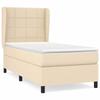 3127938 vidaXL Lit à sommier tapissier avec matelas Crème 90x200 cm Tissu